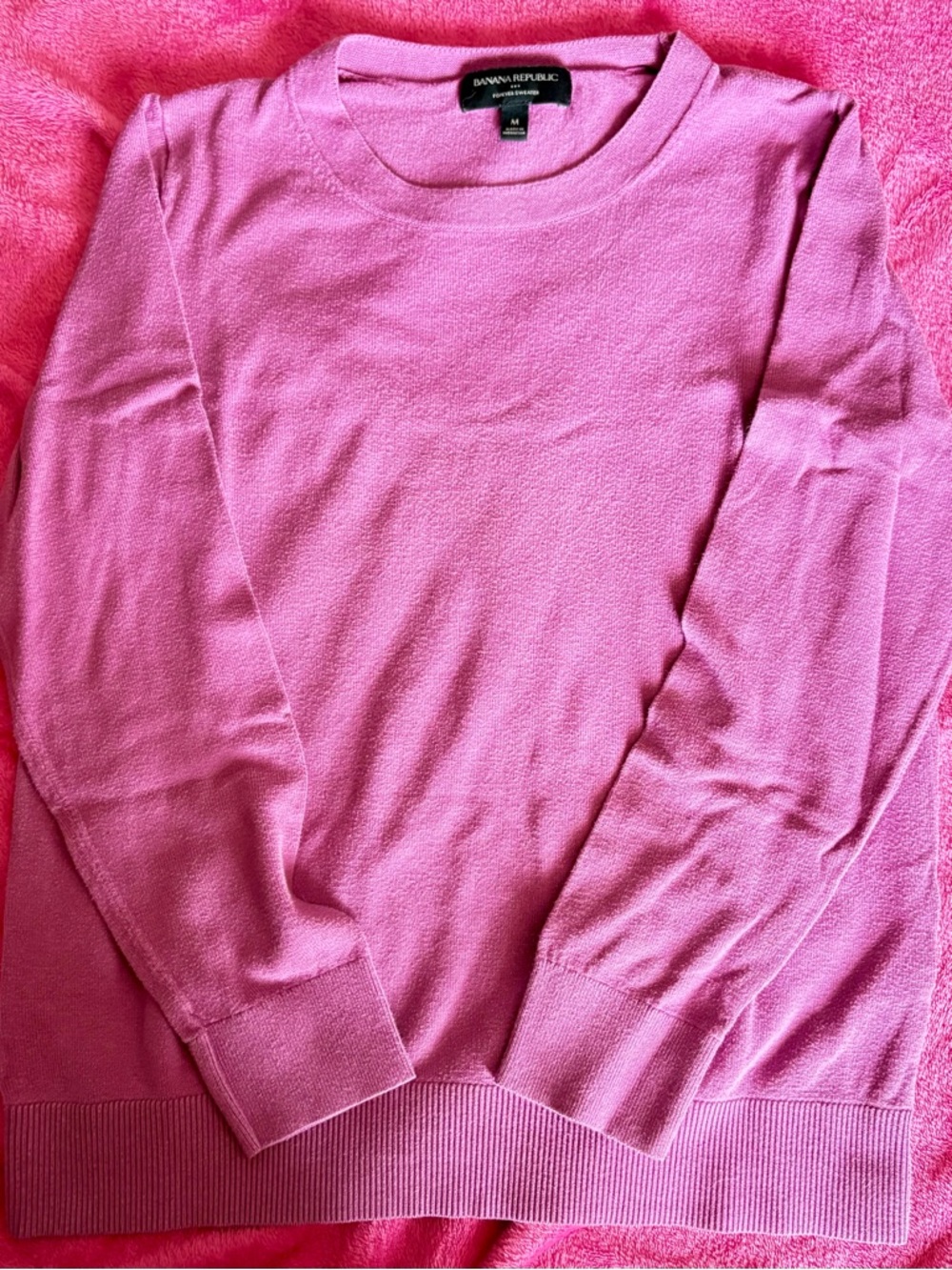 Banana Republic Women's Lilac Pink Purple Crewneck Forever Sweater